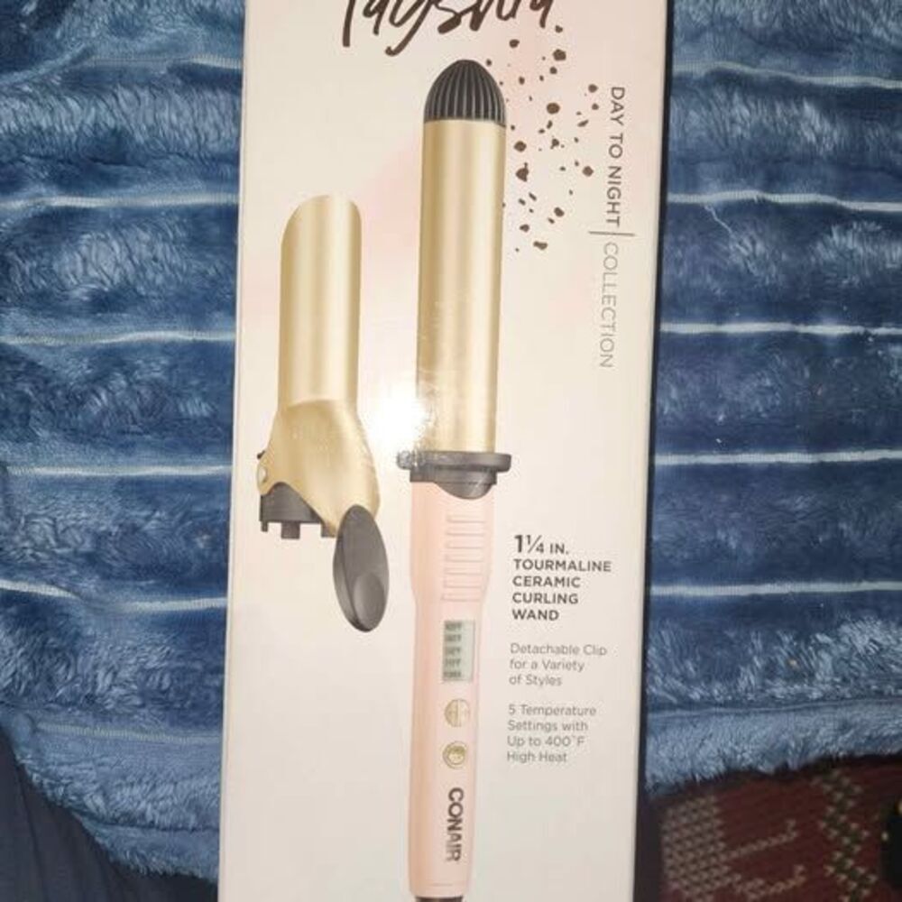 Tayshia by Conair 1.25" Tourmaline Ceramic Clip/Clipless Hair Curling Irons